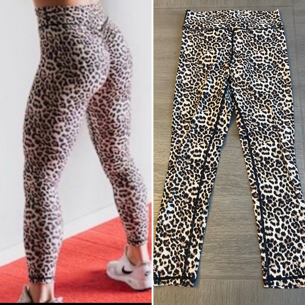 Zyia Leopard Print Leggings Booty Scrunch Medium 6-8